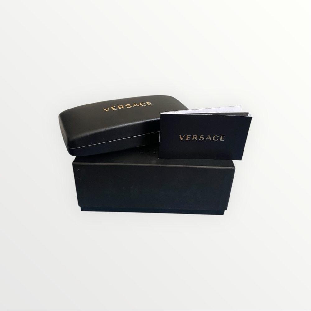 NEW Versace VE1184 Black Matte Metal Rectangular Eyeglasses - Picture 2 of 12